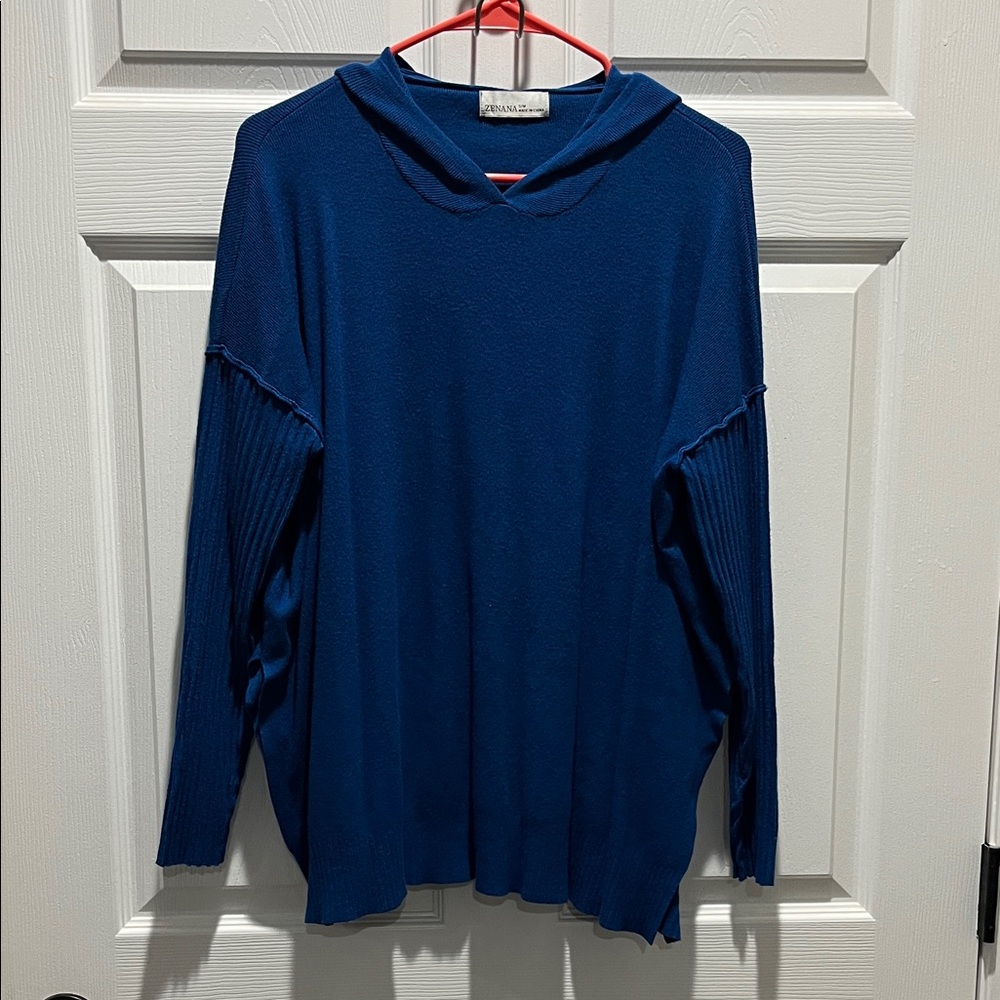 ✨ BOGO ✨Zenana Outfitters Vibrant Blue Hooded Sweater